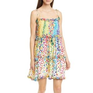 All Things Mochi Blessica Pure Silk Rainbow Polkadot Dress